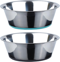 Deep Stainless Steel Dog Bowls, 3 US Cup Each - 2 Bowls / 2 Cups