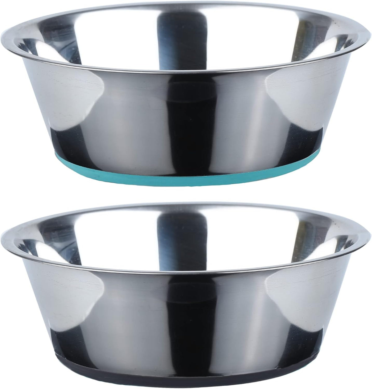 Deep Stainless Steel Dog Bowls, 3 US Cup Each - 2 Bowls / 2 Cups