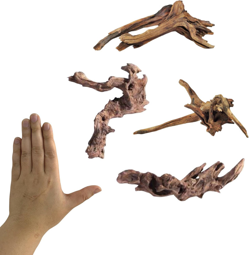 YZHZOM Small Natural Driftwood for Aquarium Styling Carefully - Driftwood 6-7inch 4pcs