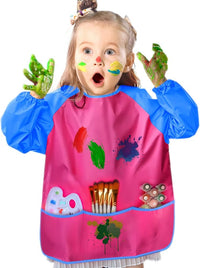 KUUQA Waterproof Children Art Smock Kids Art Aprons – Fun for Kids & Family - Pink / 2 - image 3