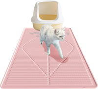 Rubber Cat Litter Mat Litter Box Mat - Pink / XXL-38" x 25" Thickened