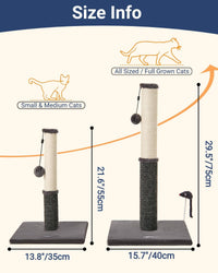 Cat Scratching Post, Cat Scratchers for Indoor Cats with Toys – Essentials for Cats - 21.6" / Smokey Gray - image 3