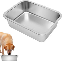 Kichwit 1.8 Gallons Large Dog Bowl, Stainless Steel Pan – Essentials for Dogs - 1.8 Gallons
