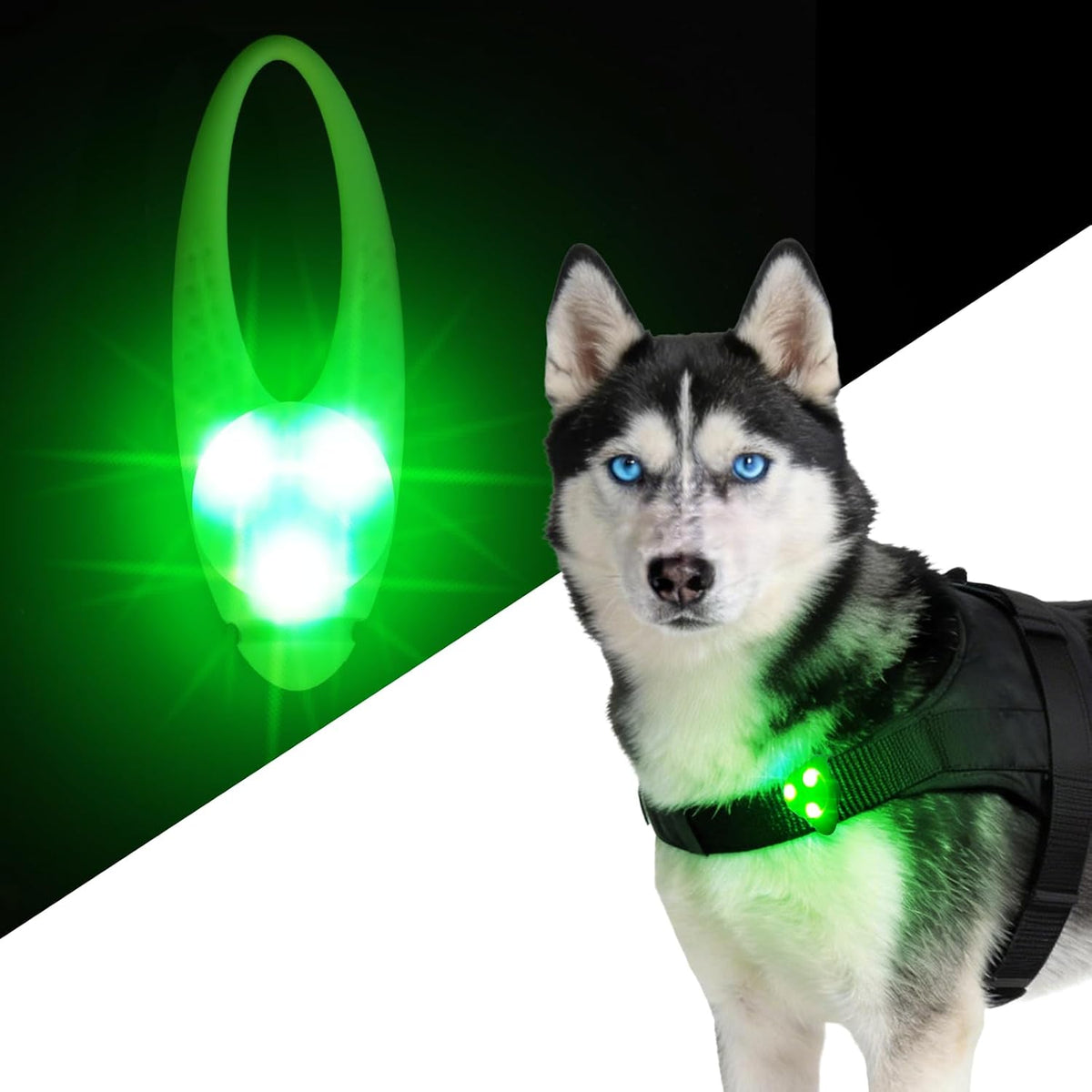 LaRoo Dog Lights, Led Collar Lights for Nighttime Walking - Green-A