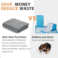 Washable Pee Pads for Dogs 2 Pack Reusable Puppy Pads Waterproof Pet Training Pads, Non-Slip Dog Mats Fast Absorbent Whelping Pads for Playpen, Potty, Crate, Bed, 18" x 24"