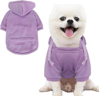 Dog Hoodies for Small Dogs with Zipper Pocket - Purple / XX-Small