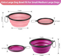 Kytely Large Collapsible Dog Bowls 2 Pack - Purple & Pink - image 2