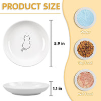 6 Pack Cat Food Bowl, Ceramic Cat Bowls - White-B - image 2