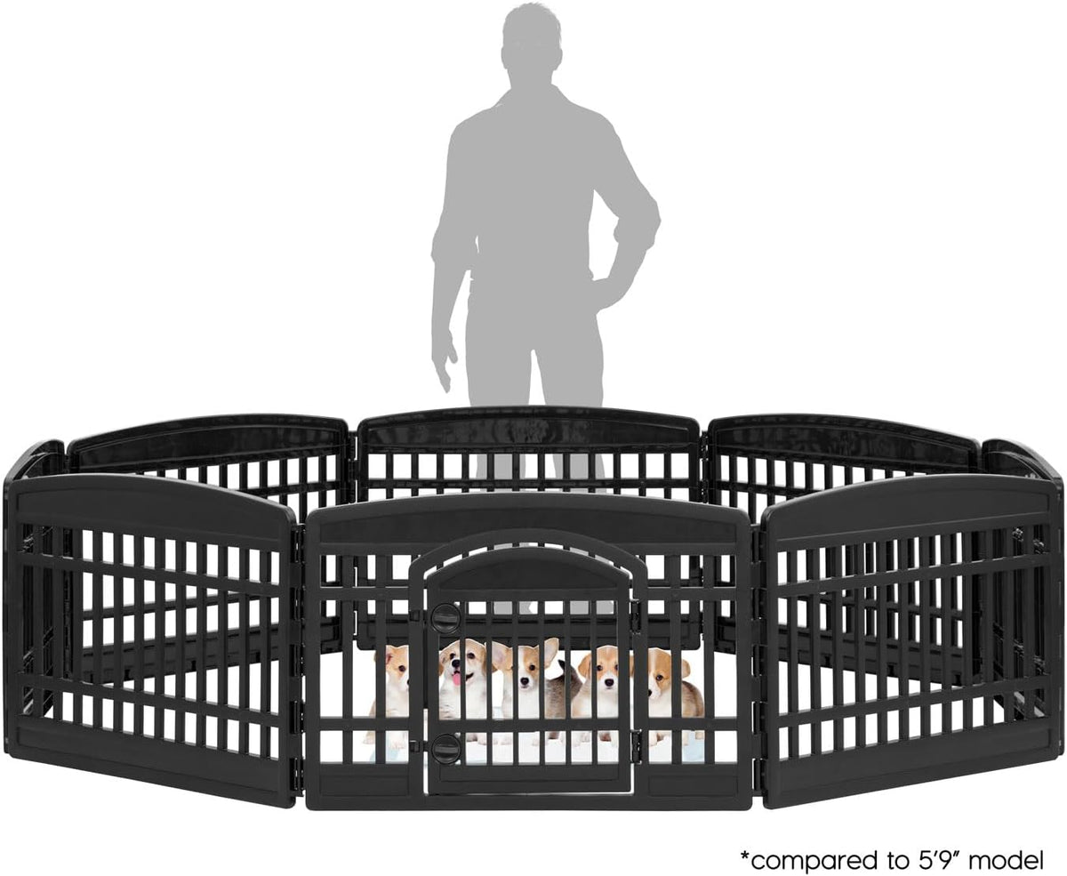IRIS USA 4-Panel Dog Playpen, Pet Enclosure - 8 Panel - 24" H / Black - image 2