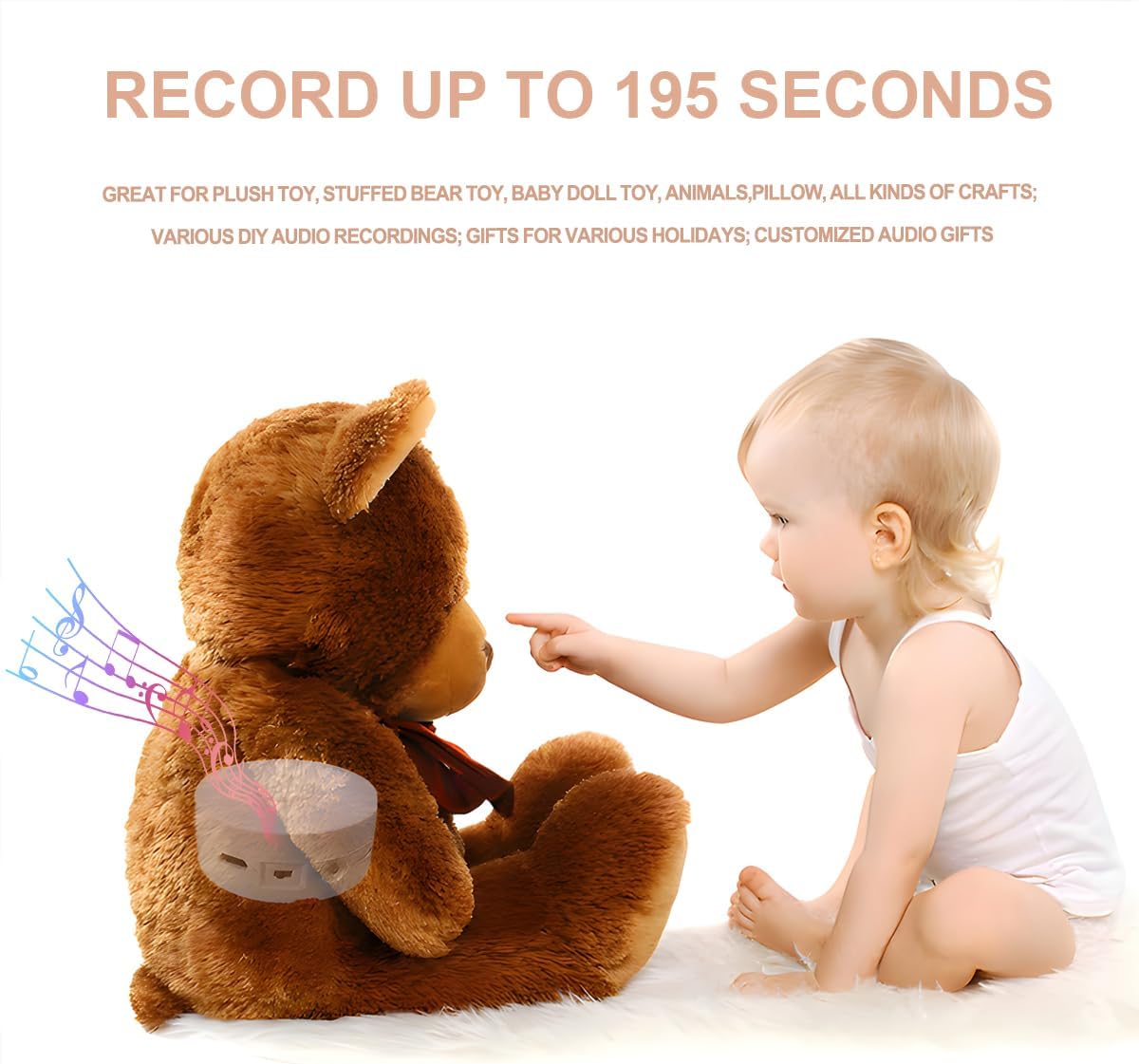 XLW voice recorder for plush toys, small white round recordable sound module - view 9