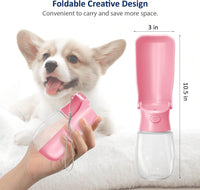 WePet Foldable Portable Dog Water Bottle Puppy Water Dispenser - #03 Pink / 12 oz - image 2