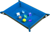 SIQUK Double Sided Dice Tray Folding Rectangle Dice Holder – Fun for Kids & Family - Sky Blue