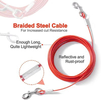 10/15/20/25FT Dog Tie Out Cable - Red / 125Ibs 100ft - image 3