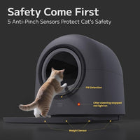 L1 Self-Cleaning Litter Box Automatic Electronic Hands-Free Smart Robot self Cleaning Litter Box - Safe Anti-Pinch,with Deodorizer and Liner and Litter Mat for Multiple Cats