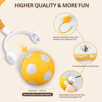Cat Toy Ball,Interactive Cat Toy Ball with 3 Modes for Indoor Cat,The 2025 Generation Self Moving Cats Toy,Rolling Cats Toy with Feather & Bells for Bored Cats & Small dogs,Touch to Activate (Orange)