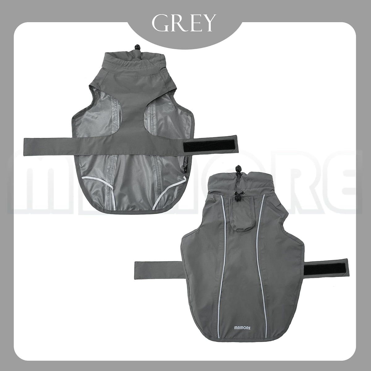 Waterproof Dog Raincoat with Reflective Strip - XX-Large / Gray - image 3