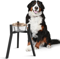 SHAINFUN Adjustable Metal Raised Stand for Large & XL Breeds - Black-FX / Height: 16.9", Width: 8.3-12.6"