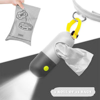 Dog Poop Bags Holder with LED Flashlight - Light Gray / 195 Count (Pack of 1) - image 3