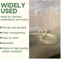 8 PCS Reptile Terrarium Plastic Clear Enclosure Portable Reptile Transport Box for Snakes, Frogs, Lizards, Insects, Scorpions, Geckos, Spiders Perfect Reptile Enclosure.