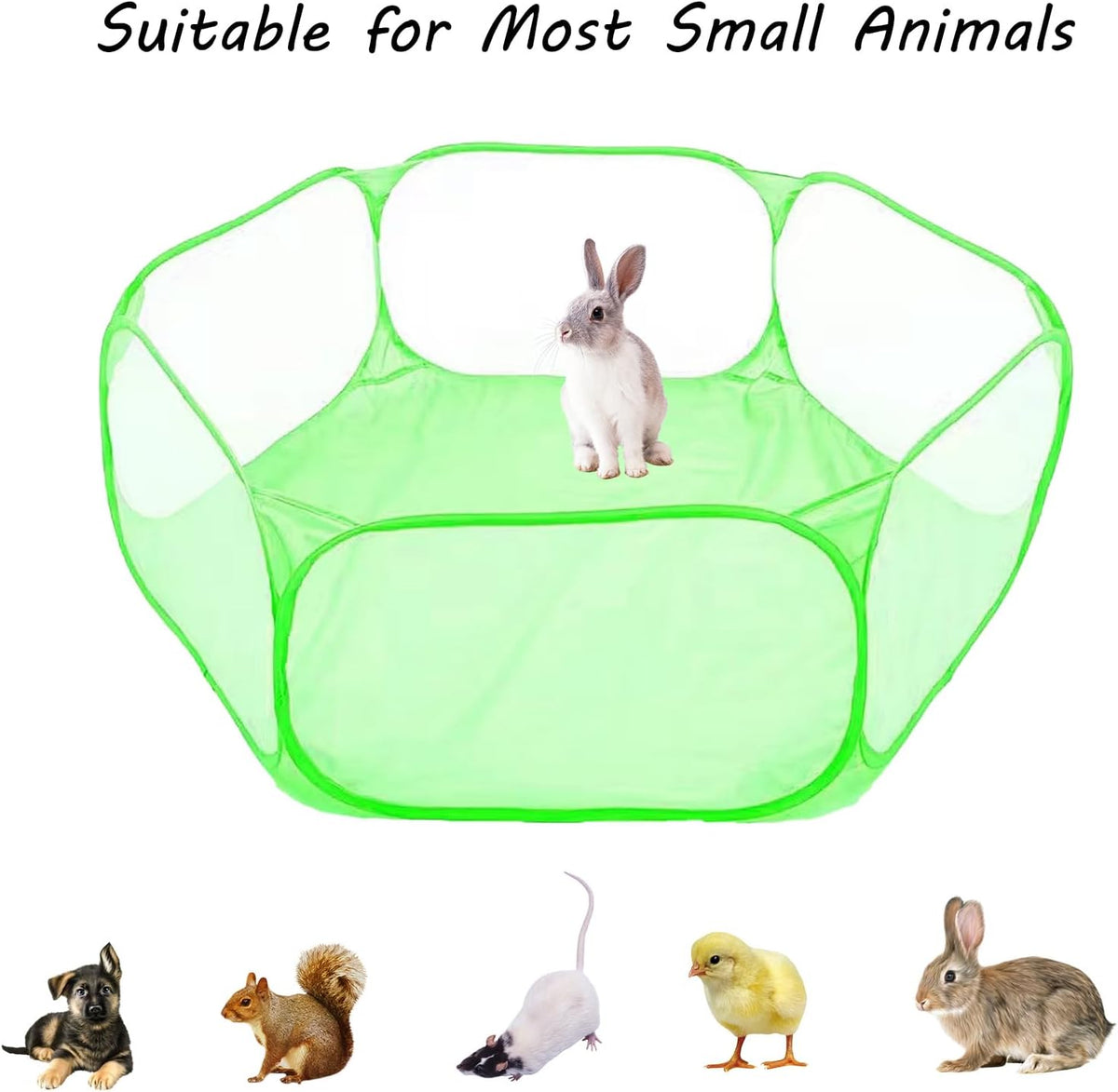 Small Animals Playpen, Portable Pop-up Open Interactive Pet Tent - Green - image 2