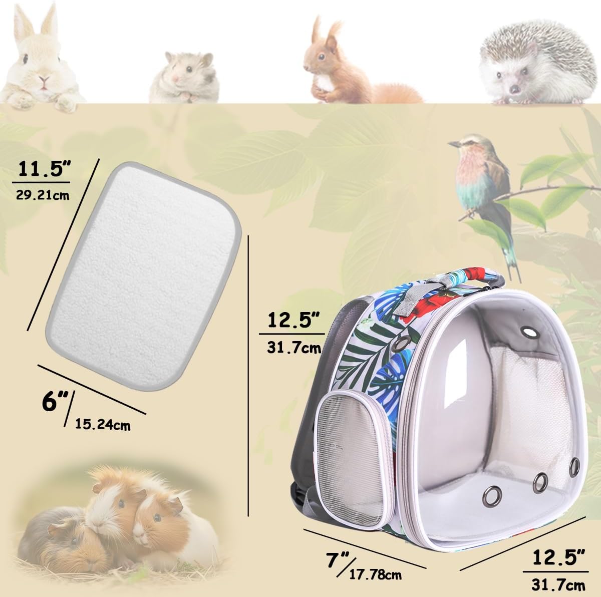 Bearded Dragon Travel Carrier, Lizards Carrier - Multicolor / Backpack - image 2