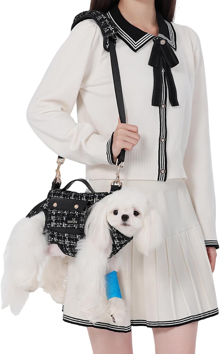 Wakytu Dog Lift Harness Dog Carrier Sling for Small Dogs & Cats - X-Small(2-5 LBS) / 2.0 Black