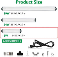 T5 Reptile Light Fixture Combo Kit 24W Light Fixture Reptile - 8W-Green / 8W 12.4IN Green - image 2