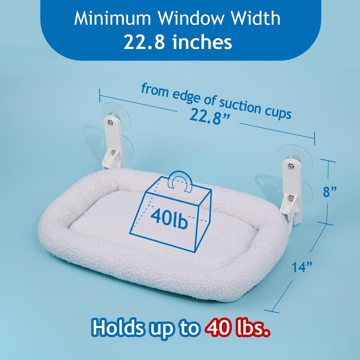 Zakkart Foldable Cat Hammock for Window – Essentials for Cats - White Bolster Bed / Medium - image 2