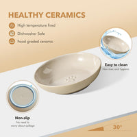 Elevated Cat Bowls, Cat Food and Water Bowl Set - Vintage Latte / 2 Bowls - image 3