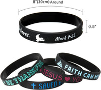 Bible Verse Bracelets – 80 Pcs Bulk Jesus Silicone Wristbands – Fun for Kids & Family - Black - image 4
