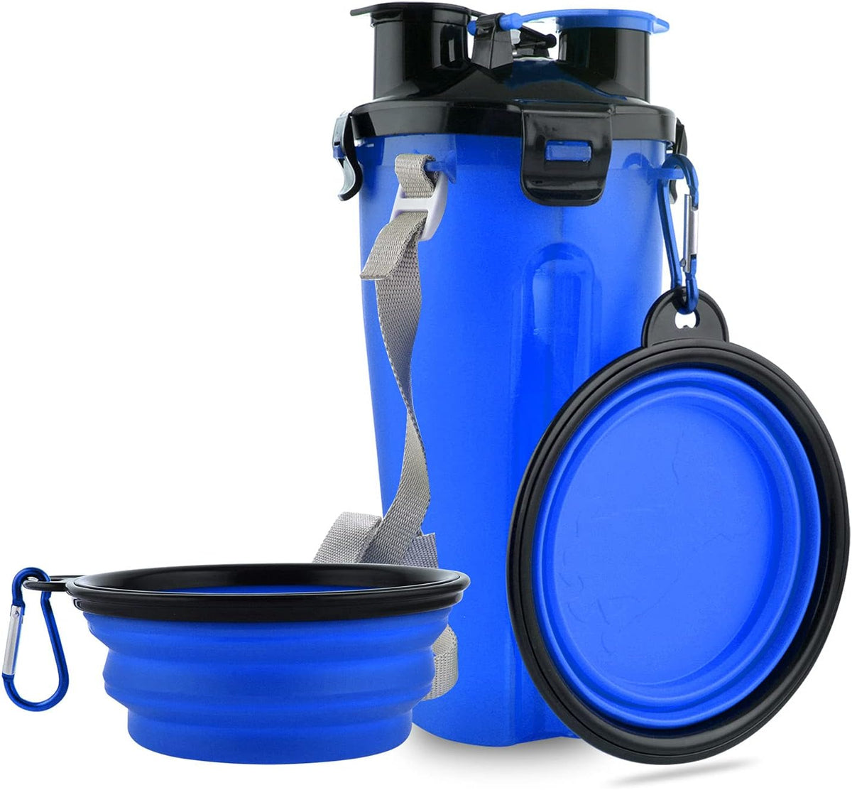 Dog Travel Water Bottle Collapsible Bowls - Blue
