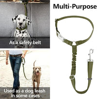 Plutus Pet Dog Seat Belt for Car Headrest, Reflective and Adjustable Restraint with Elastic Bungee for Safety, Vehicle Seatbelt Harness for Small Medium Large Dogs and Cats, Ranger Green