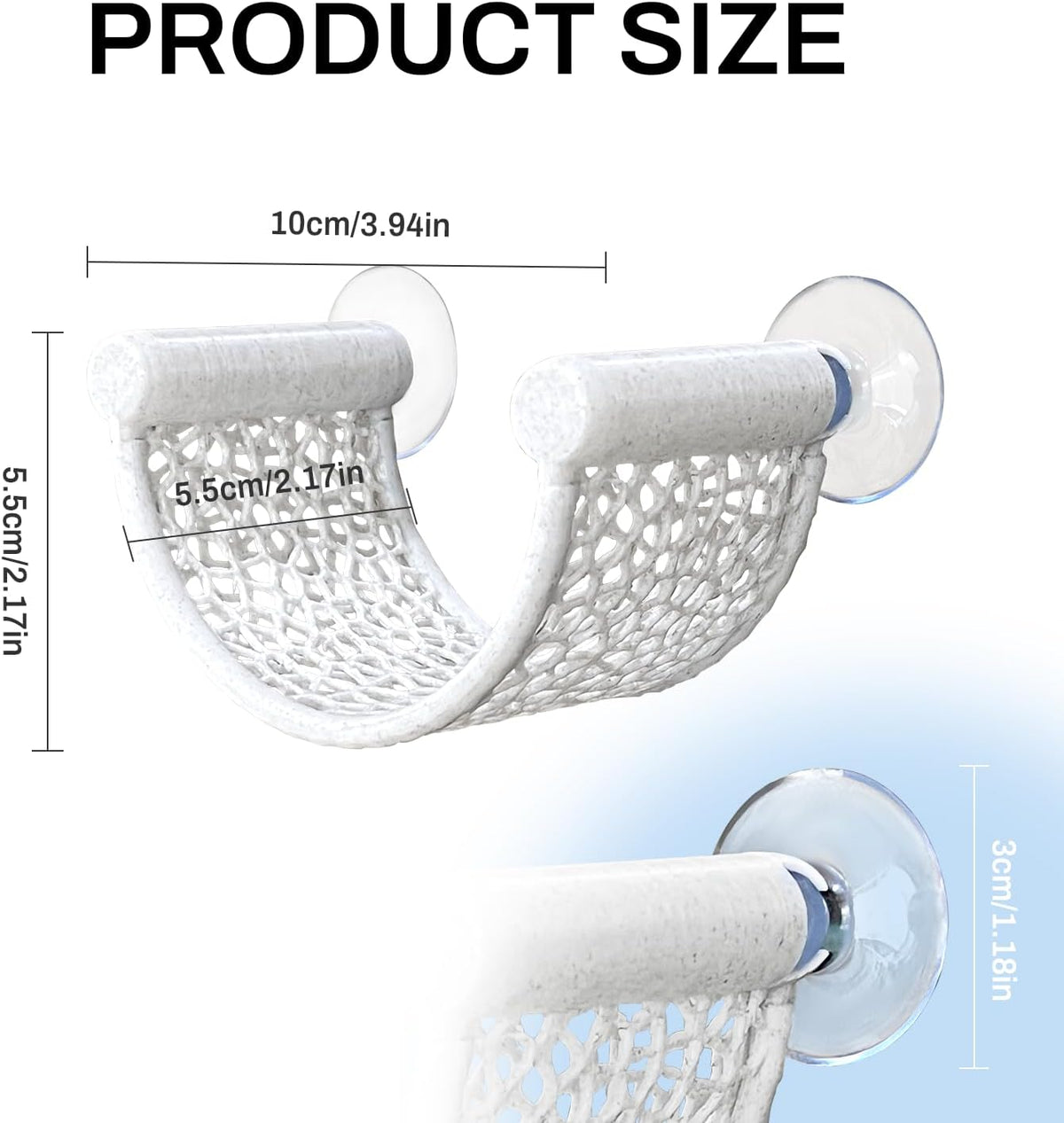 Betta Fish Hammock, White Floating Resting Leaf with Suction Cup - White - image 2