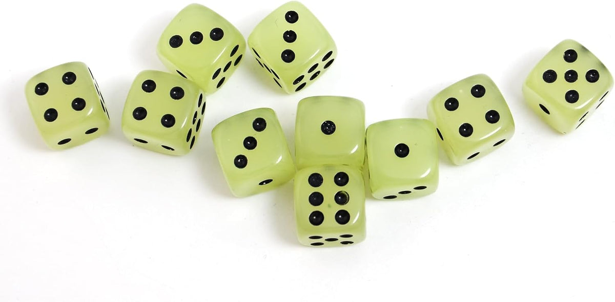 Smartdealspro 10-Pack D6 Six Sided Glow in The Dark Dice Die for DND - 14mm(10pcs) - image 2
