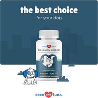 Eye Support for Dogs - 120 Chewable Tablets - Supplements for Vision, Eye Vitamins for Dogs, with Cod Liver Oil Antioxidant, Omega 3 EPA and DHA Fatty Acids.