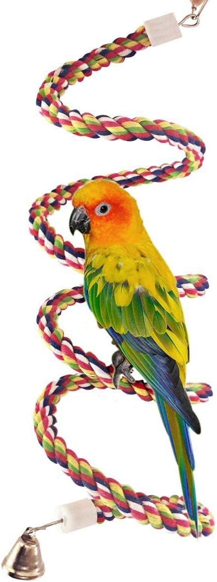 Bird Rope Perch Parakeet Toys, Spiral Cockatiel Toy