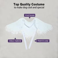 Funny Pet Reindeer Moose Costumes for Dog - White feather wing / Size M - image 4