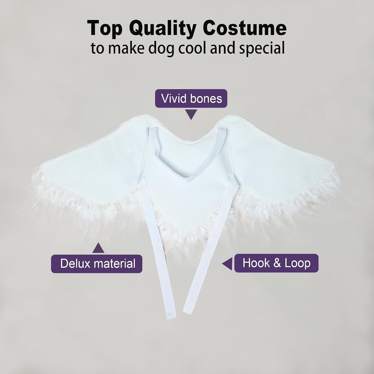Funny Pet Reindeer Moose Costumes for Dog - White feather wing / Size M - image 4