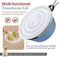 Pawaboo Collapsible Travel Dog Bowls 2 Pack with Lids&Carabiners - 1000ml(Pack of 2) / Light Pink + Blue - image 2