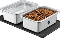 URPOWER 2 Pack 1.25 Gallon Large Dog Water Bowl Stainless Steel Dog - 0.85 Gallon