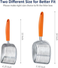 WePet Cat Litter Scoop, Aluminum Alloy Sifter, Kitty Metal Scooper, Deep Shovel, Long Handle, Poop Sifting, Kitten Pooper Lifter, Durable, Heavy Duty, for Litter Box