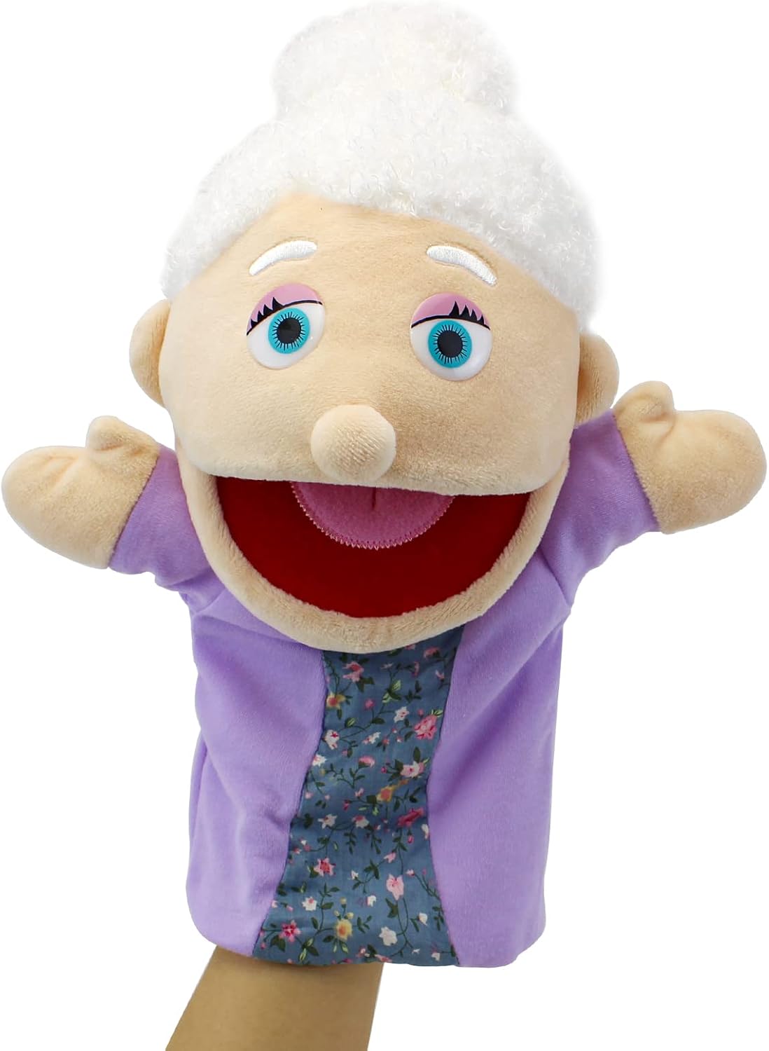 Family Hand Puppets,Puppets for Kids Role Paly Family Members 13.4 INCH Multi-Ethnic Puppets Plush - Big F-gm