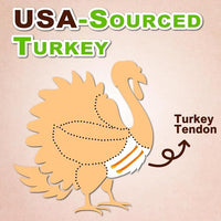 Afreschi Wrapped Turkey Tendon with Brown Rice Stick 3.5 oz, USA-Sourced Turkey Tendon, Dog Treats for Wrapped Series, All Natural Human Grade Dog Treat, Hypoallergenic, Rawhide Alternative