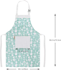 Aurya kids apron and chef hat set in light blue with front pocket and adjustable strap - view 16