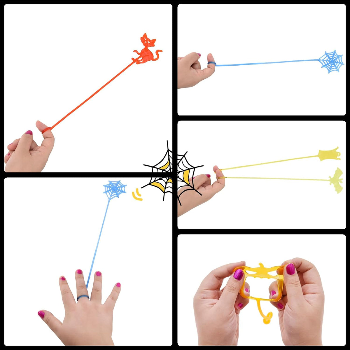 36 Pack Halloween Sticky Hands Toys Spider Web Cat Bat Pumpkin Candy - Halloween Sticky Hand 36 - image 4