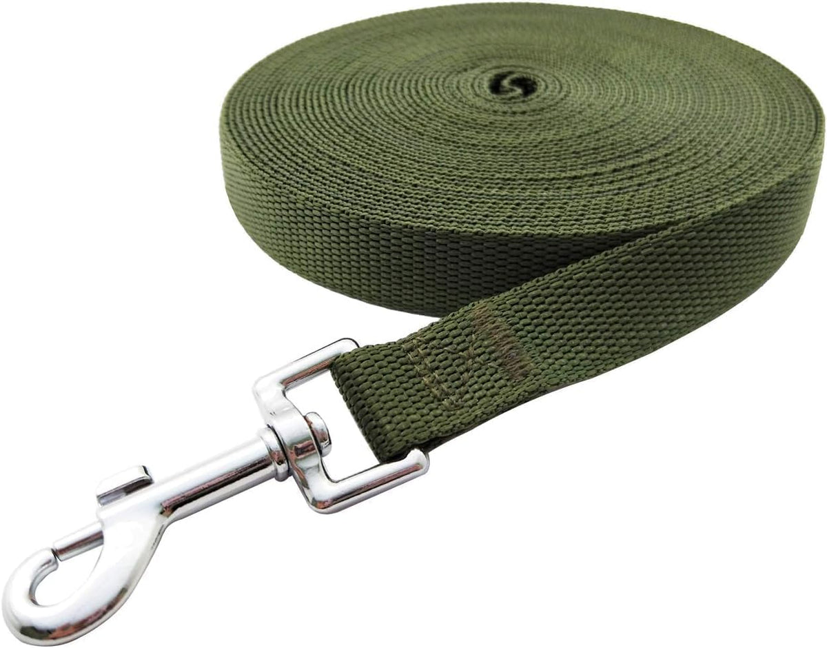 Nylon Training Dog Leash for Small Medium Large Dogs, Camping - Green / 1" x 100ft - image 3