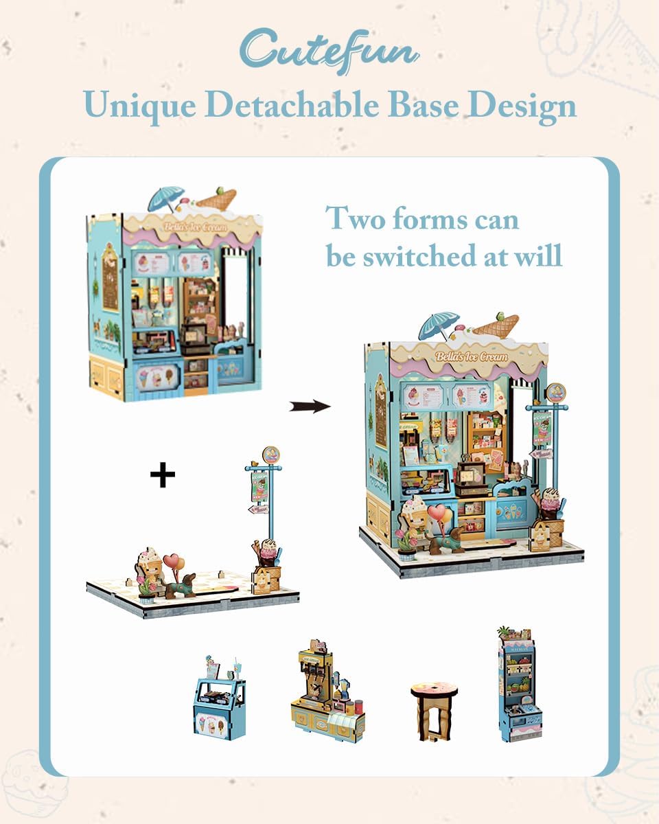 Cutefun Book Nook Kit, Bach Strings Musical Instrument Store - Bella's Ice Cream - image 4