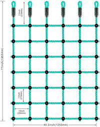 Climbing Cargo Net 49" x 77" Heavy Duty Climbing Rope Net for Outdoor - Green / 49" x 77" - image 4