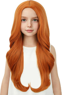 Edivd kids ginger wig with long orange wavy curls - view 38