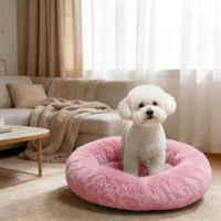 Comfort Donut Dog Bed, Ultra-Soft Pet Bed with Neck Support - 36''Lx36''Wx8''Th / Rubber Red - image 3